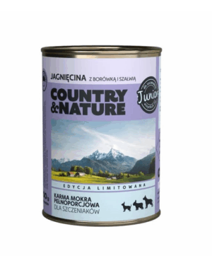 COUNTRY&NATURE Junior Hrana fara cereale pentru catelusi, miel 400 g