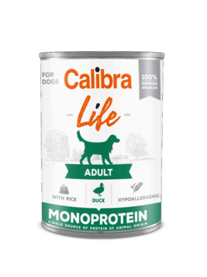 Calibra Dog Life Adult Duck with Rice 400 g, conserva