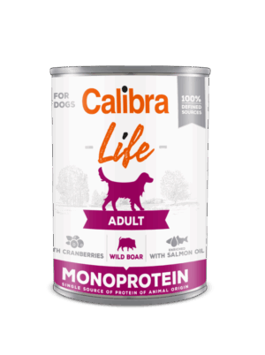Calibra Dog Life Adult Wild Boar with Cranberries 400 g, conserva