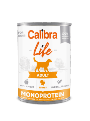 Calibra Dog Life Turkey with Apples 400 g, conserva