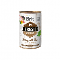 Conserva Brit Fresh, hrana umeda pentru caini, Curcan si Mazare, 400 gr