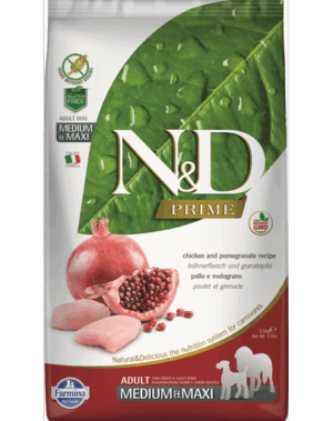 FARMINA N&D Prime Dog Adult Medium/Maxi Hrana uscata caini talie medie si mare, cu pui si rodie 2,5 kg