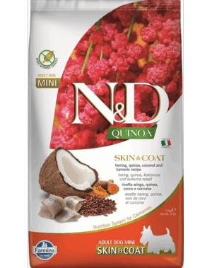 FARMINA N&D Quinoa Hrana dietetica pentru caini de talie mica, cu hering si nuca de cocos 2,5 kg