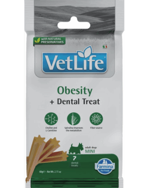 FARMINA Vet Life Dental Treat Obesity Mini 60 g gustaredentară pentru caini supraponderabili de rase mici