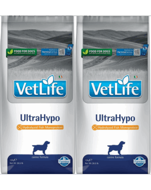 FARMINA Vet Life Ultrahypo Dog 12 kg x 2 dieta caini cu alergii alimentare, diaree recurenta sau dermatita idiopatica