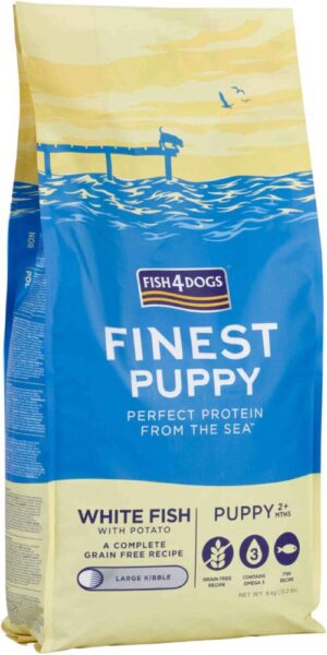 FISH4DOGS Finest PUPPY Peşte alb şi Cartofi, Large Kibble