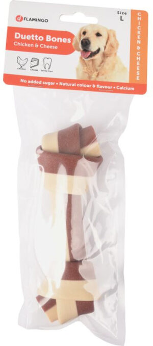 FLAMINGO Snacksuri pentru câini Chew’n Snack, Duetto Pui & Brânză