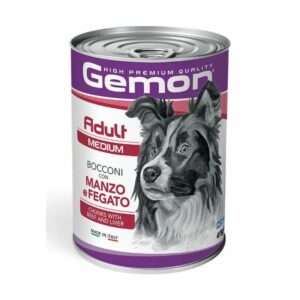 Gemon Chunks Adult Mediu, Vita si Ficat, 415 g