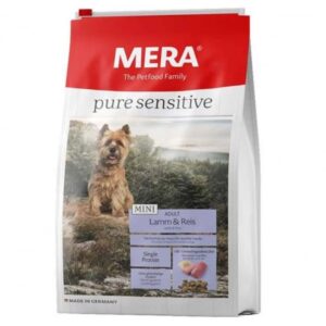 Hrana Uscata Pentru Caini Mera Pure Sensitive, Mini, Adult, Miel Orez, 4Kg