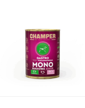 Hrana caini cu somon CHAMPER Gastro 400 g monoproteica