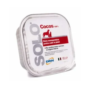 Hrana dietetica monoproteica pentru caini pisici Solo cu cocos 100 gr