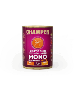 Hrana monoproteica pentru caini CHAMPER Coat Skin curcan 400 g