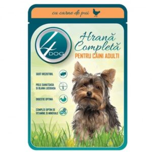Hrana umeda pentru caini 4Dog Mini Adult cu pui 100 gr