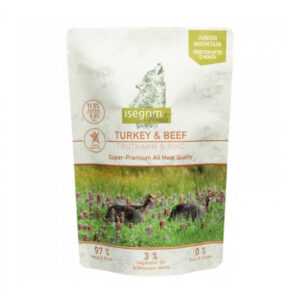 Hrana umeda pentru caini Isegrim Junior Mountain cu curcan vita 410 gr