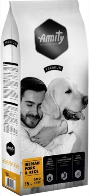 Hrana uscata pentru caini Amity Premium Adult Iberian Pork Rice 3 kg