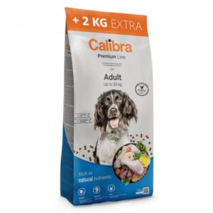 Hrana uscata pentru caini Calibra Premium Line Adult cu pui 12 + 2 kg gratis