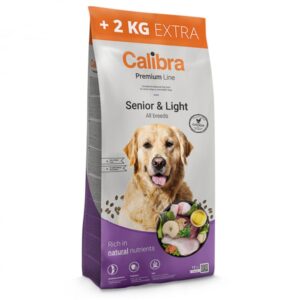 Hrana uscata pentru caini Calibra Premium Line Senior Light cu pui 12 + 2 kg gratis