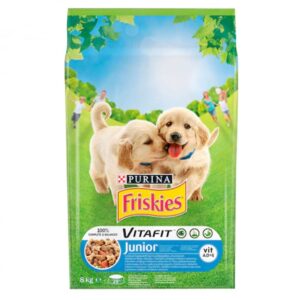 Hrana uscata pentru caini Friskies Junior cu pui legume 8 kg