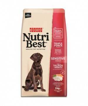 Hrana uscata premium pentru caini Nutribest Adult, Sensitive Somon si Orez 3 kg