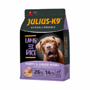 Julius K9 Junior, hrana uscata pentru caini, hipoalergenica, miel si orez, 12 kg