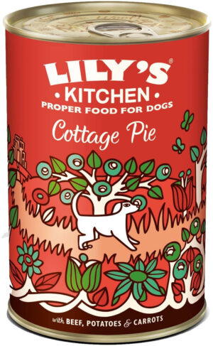 LILY’S KITCHEN Cottage Pie Conservă pentru câini, cu vită, cartofi/morcovi 400g