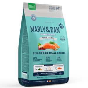 MARLY&DAN Senior Small Breed, XS-S, Somon, hrană uscată fără cereale câini senior, 1.5kg