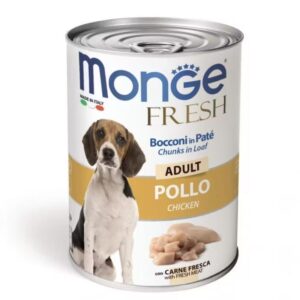 Hrana umeda caini, Monge Fresh Chunks Adult, Pui, 400 g
