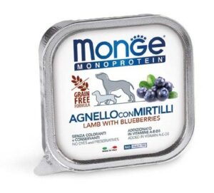 Monge Monoprotein Pate – Hrana umeda super-premium – Miel si Afine, Pachet 5 X 150g