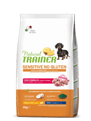 Hrana Uscata Caini, Natural Trainer, Dog Mini Adult Sensitive No Gluten, Iepure, 2 kg