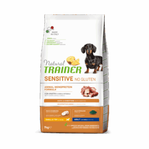 Hrana Uscata Caini, Natural Trainer, Dog Mini Adult Sensitive No Gluten, Rata, 7 kg