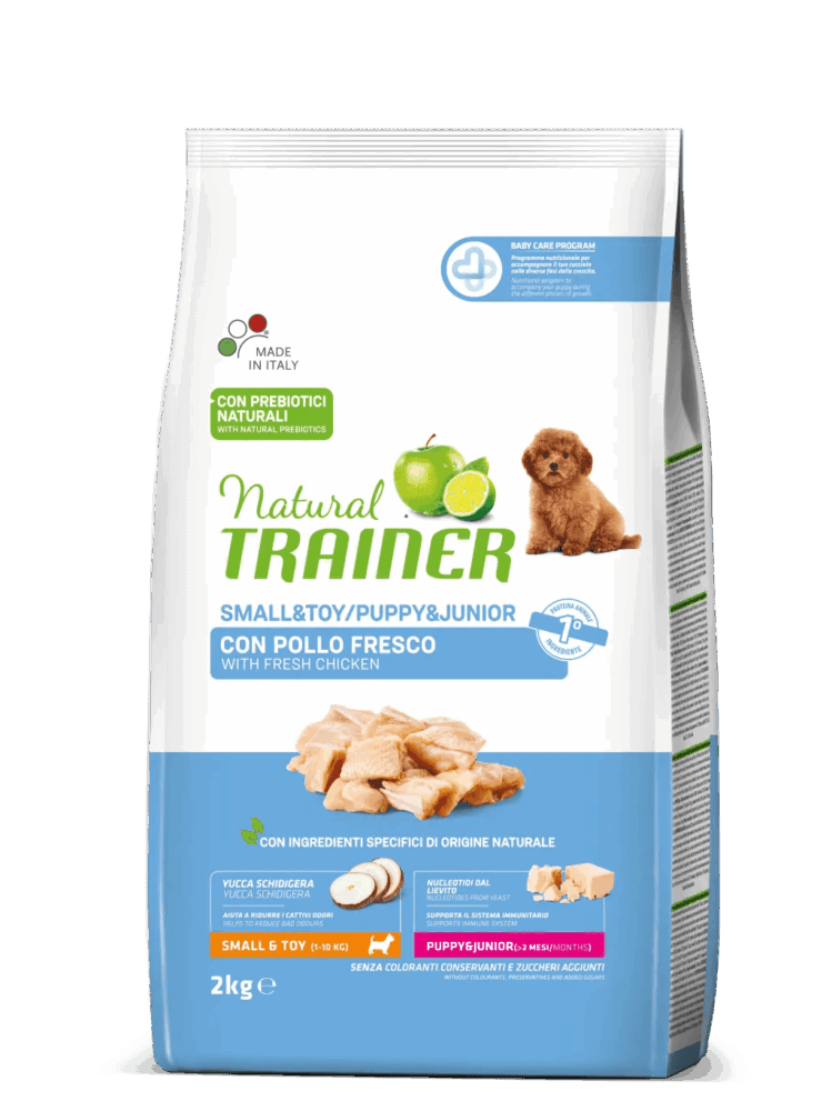 Natural Trainer, Puppy & Junior Mini & Toy cu Pui, 2 kg