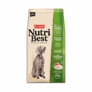 NutriBest Premium Adult, hrana uscata pentru caini, Miel si Orez, 15 kg