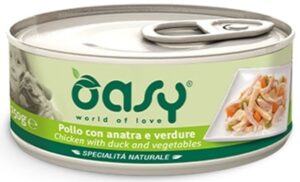 OASY Specialita’ Naturali Conservă pentru câini, cu Pui, Raţă şi Legume 150g