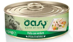 OASY Specialita’ Naturali Conservă pentru câini, cu Pui şi Legume 150g