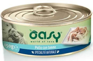 OASY Specialita’ Naturali Conservă pentru câini, cu Pui şi Ton 150g