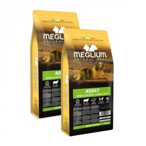 Oferta 2 saci x 14 kg Hrana uscata pentru caini Meglium Sensible cu miel orez
