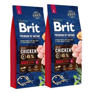 Oferta 2 saci x 15 kg Hrana uscata pentru caini Brit Premium Adult L