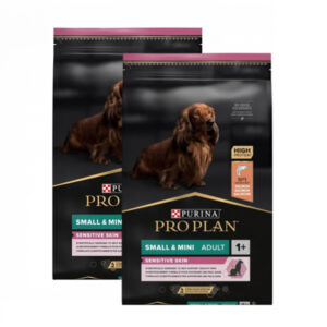 Oferta 2 saci x 7 kg Hrana uscata pentru caini Pro Plan Small Mini Adult Sensitive Skin cu somon