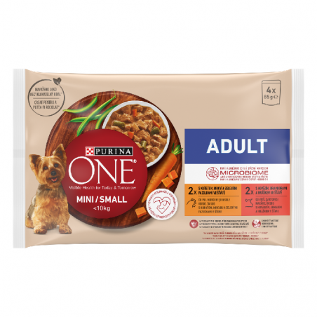 One Mini Dog, hrana umeda pentru caini, pui, 4x85 gr