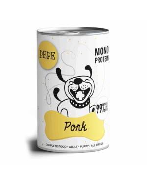 PAKA ZWIERZAKA PEPE Pork 99% (carne de porc) 400 g alimente monoproteice