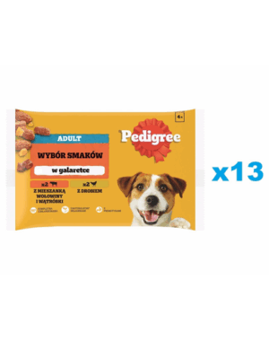 PEDIGREE Adult 52x100g plicuri hrana caine, cu vita, ficat si pasare in aspic