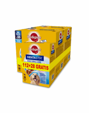 PEDIGREE DentaStix recompensa dentara pentru caini 56 x 2 + 28 GRATIS pentru rase mari