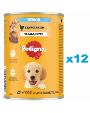 PEDIGREE Junior 12 x 400g pui in aspic hrana umeda caini juniori