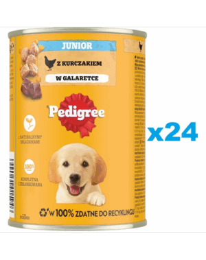 PEDIGREE Junior 24x400g set conserve catei, cu pui in aspic