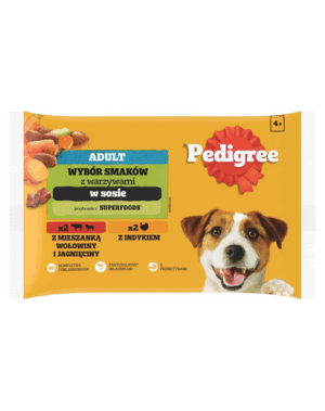 PEDIGREE Mix arome in sos 4x100g vita si miel, curcan
