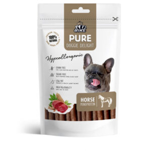 PET’S DESSERT Pure Doggie Delight Hypoallergenic, XS-XL, Cal, punguță recompense monoproteice fără cereale câini, alergii, 80g