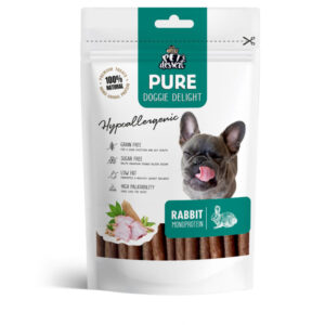 PET’S DESSERT Pure Doggie Delight Hypoallergenic, XS-XL, Iepure, punguță recompense monoproteice fără cereale câini, alergii, 80g