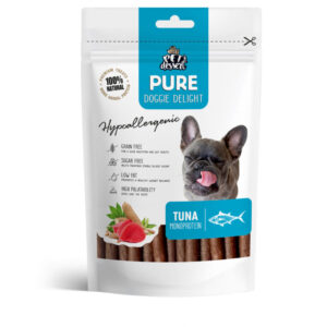 PET’S DESSERT Pure Doggie Delight Hypoallergenic, XS-XL, Ton, punguță recompense monoproteice fără cereale câini, alergii, 80g