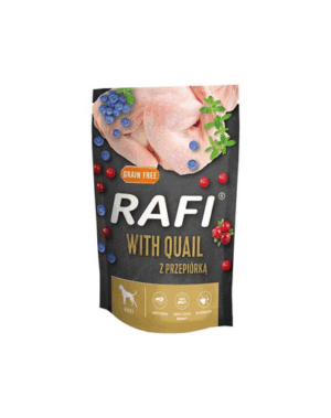 RAFI plic hrana caini 500 g cu prepelita, afine, merisor