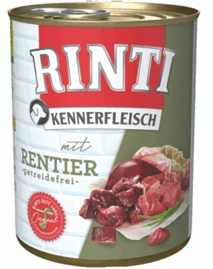 RINTI Kennerfleisch Hrana umeda pentru caini adulti, cu ren 800 gr
